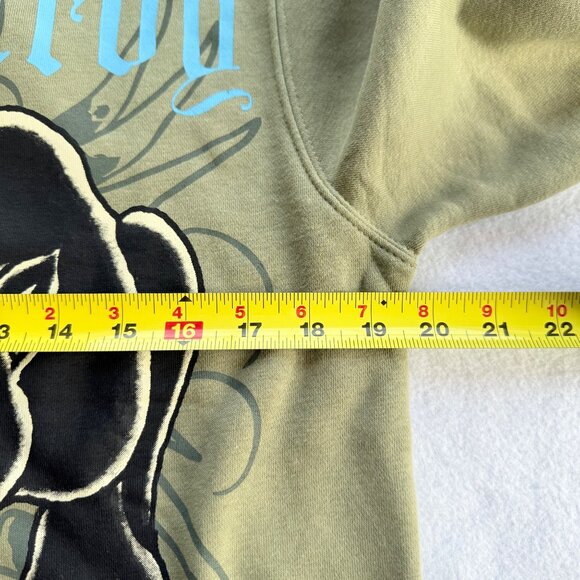 Ed Hardy Men's Olive Green Panther Tattoo Hoodie Sweatshirt Size Small NWT - Picture 8 of 12